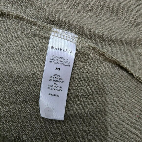 Athleta Women XS Pranayama Cardigan Olive Sweater Wrap Cover Up - Picture 6 of 13